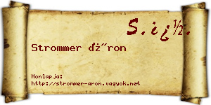 Strommer Áron névjegykártya