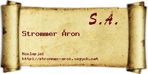 Strommer Áron névjegykártya